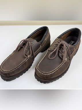 EUC Timberland Earthkeepers 3-Eye Boat Shoes in Brown Leather